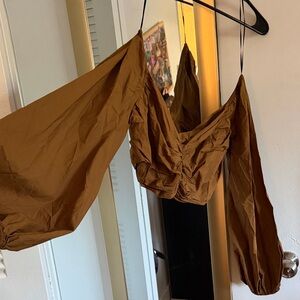 Zara Brown Crop Top